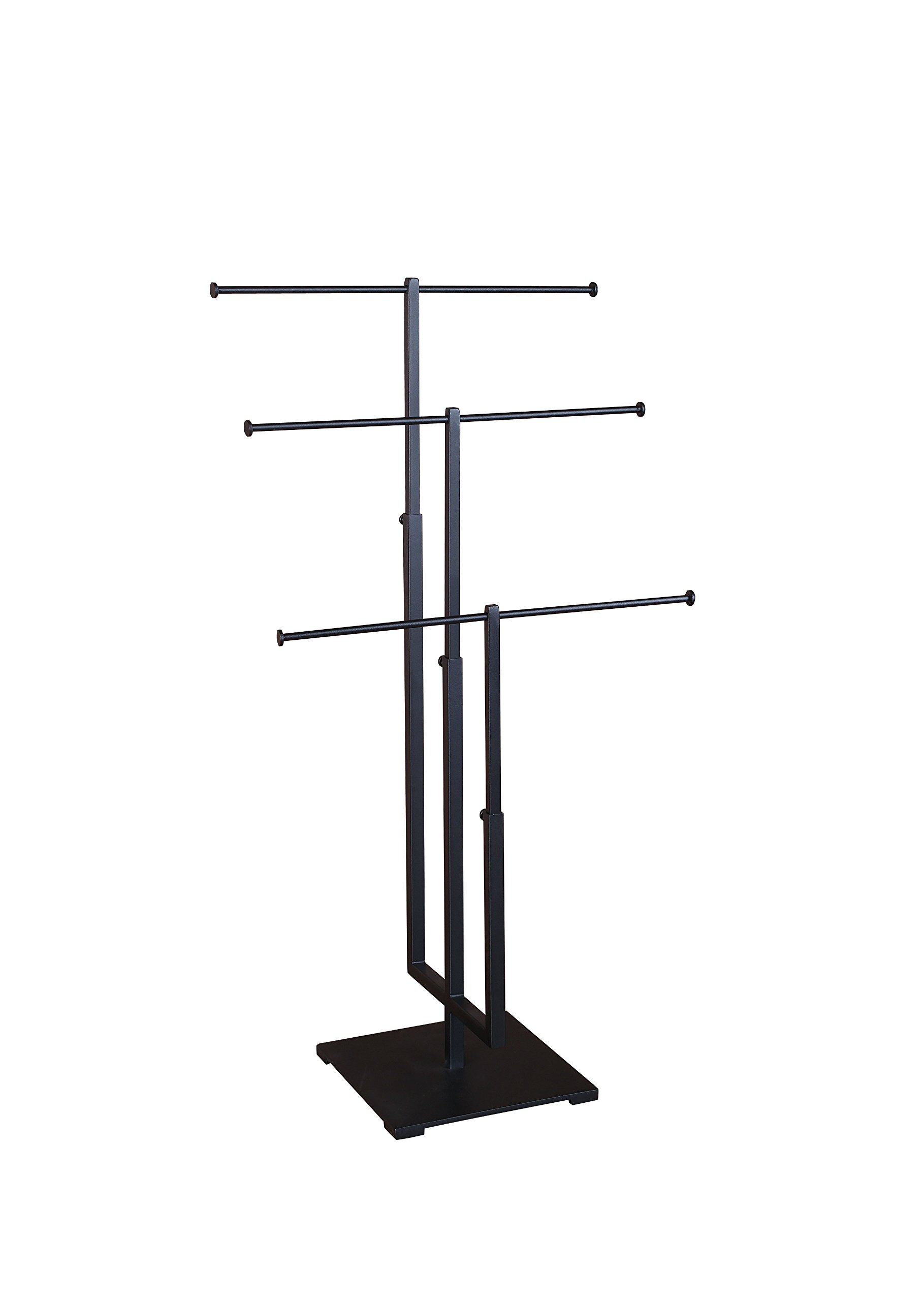 Only Garment Racks Matte Black Adjustable Three Bar Necklace Display