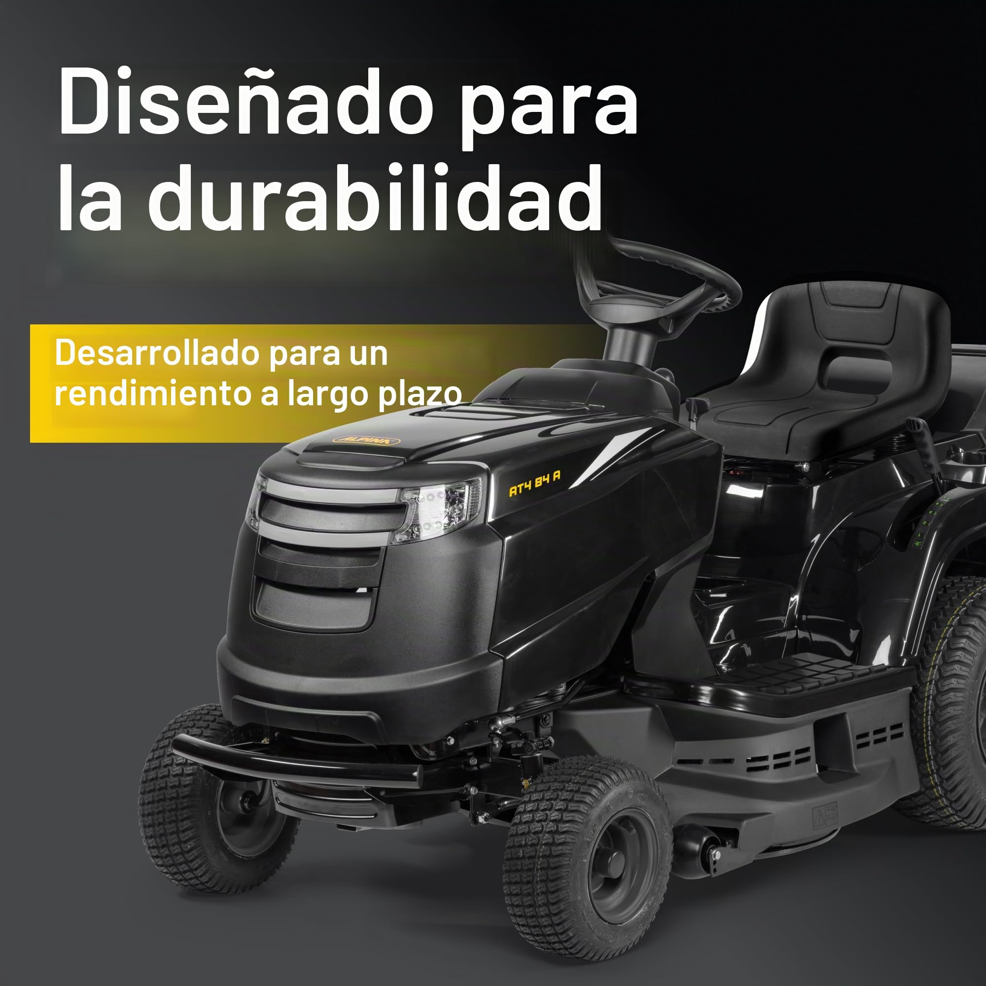 Alpina AT4 84 A – Tractor cortacésped de Gasolina con Motor STIGA de 352 CC, Ancho de Corte de 84 cm y recogedor de 200 litros