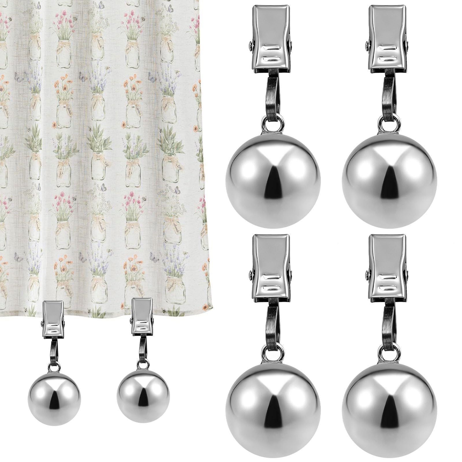 TAIANJI 6 Pack Tablecloth Weights, Heavy Duty Balls with Metal Table Cloth Clips for Outside Indoor Table, Table Cloth Weights for Home Kitchen, Wedding, Picnic, Party