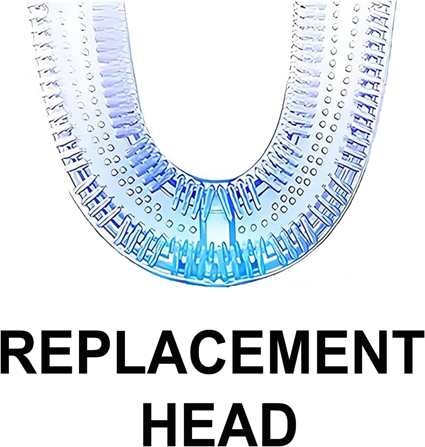 U-Shaped Toothbrush and 2 Replacement Heads for Adult Ultrasonic Toothbrush for Teeth Whitening