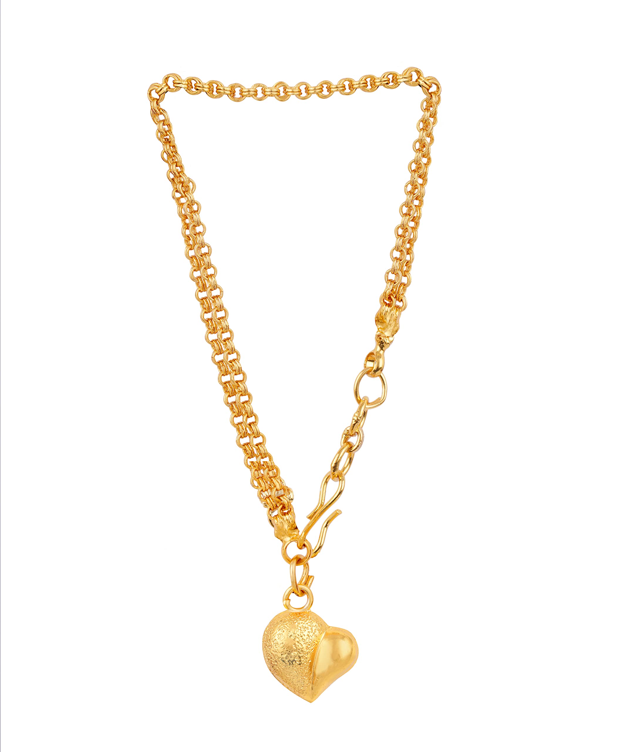 JFL - Jewellery for Less Latest Stylish 1gram Gold Plated Heart Dangler Adjustable Gold chain Bracelet for Girls and Women - Valentine Latest Love,Valentine (B09KTYB8SH) Amazon Price History, Amazon Price Tracker