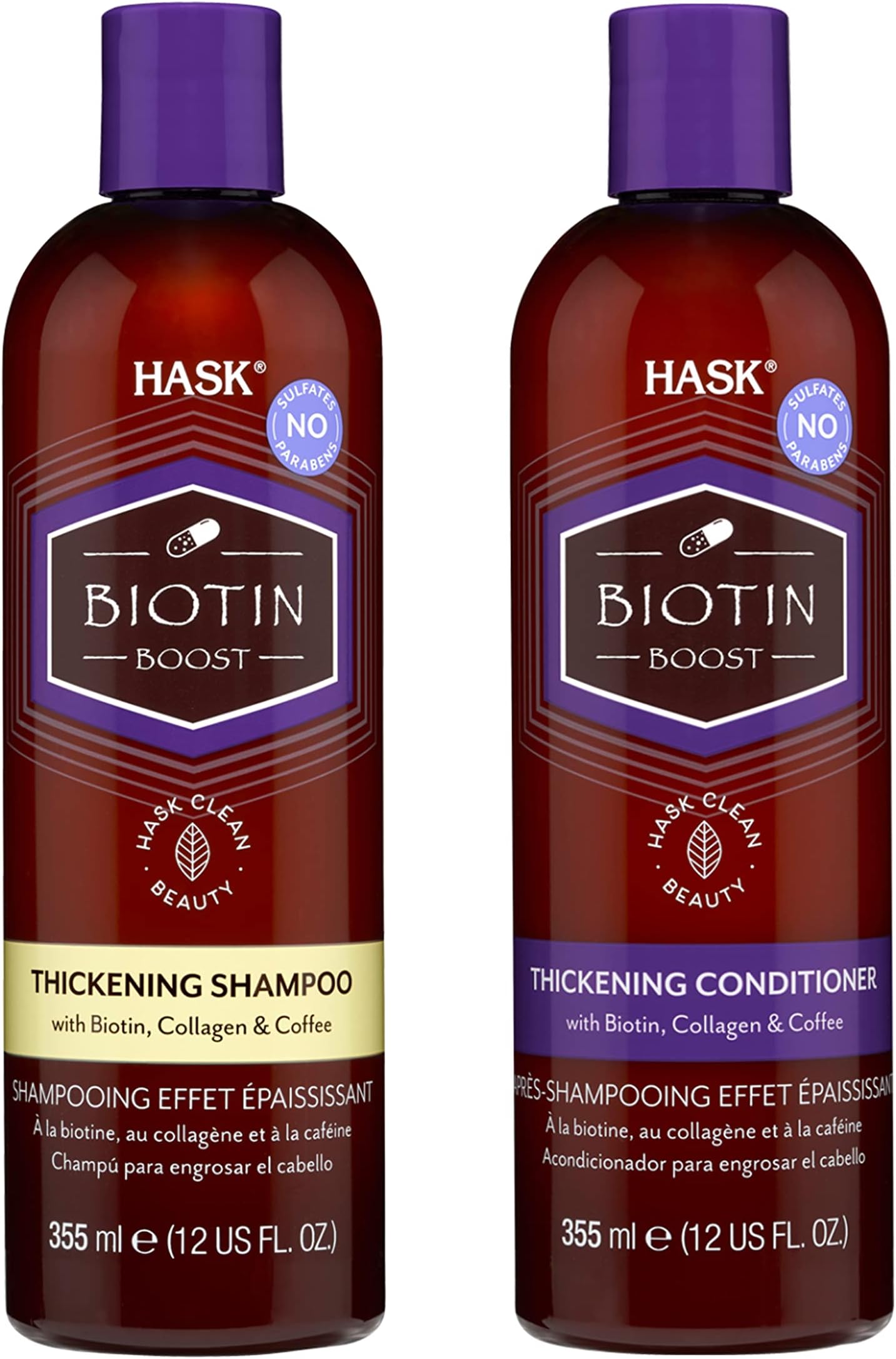 Biotin Boost Thickening Shampoo & Conditioner Combo (355ml*2) | For Thicker, Fuller Hair | With Biotin & Caffeine | Sulfate & Paraben Free