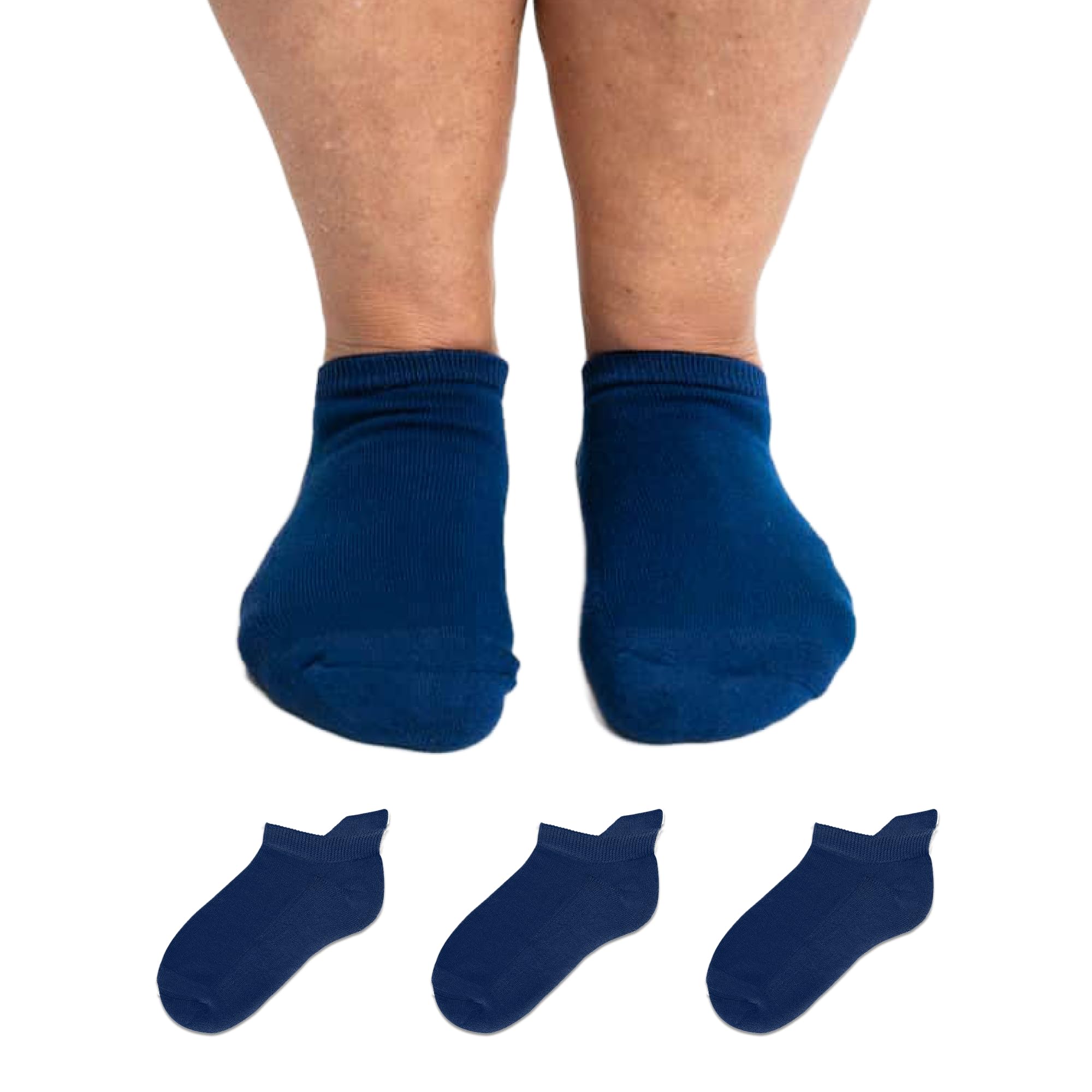 Viasox Diabetic Ankle Socks for Women & Men 3 Pack, Low Cut Non Binding, Seamless Neuropathy Socks