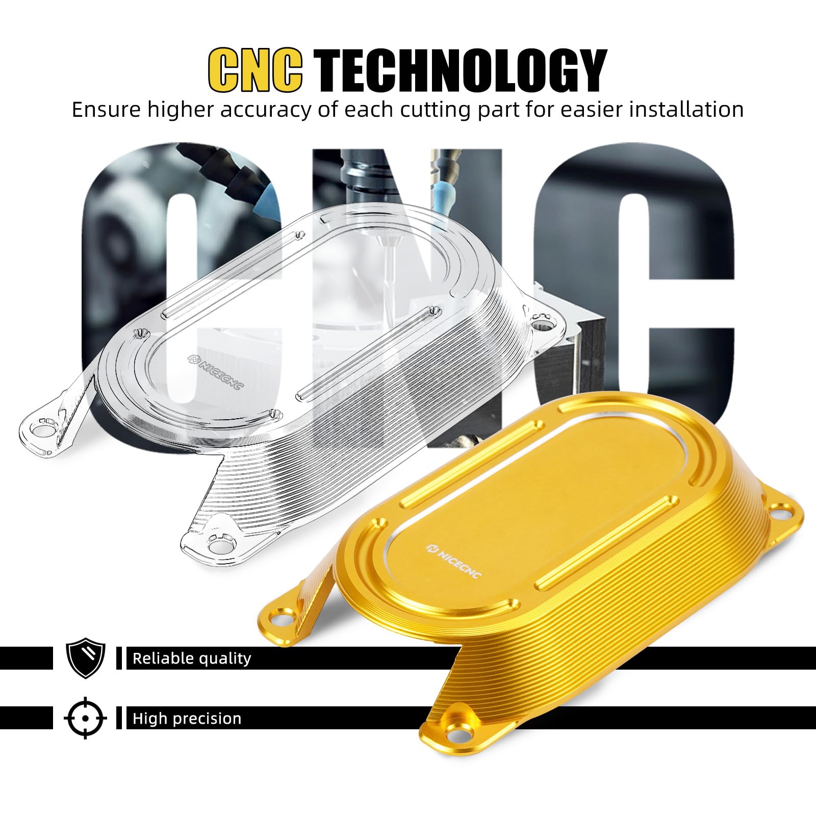 NICECNC Copertura per corpo acceleratore oro in alluminio CNC compatibile con Harley CVO Tri Glide FLHTCUTGSE 2020-2022, Road King Special FLHRXS 2017-2024, ricambio per 14420029, vedi accessori