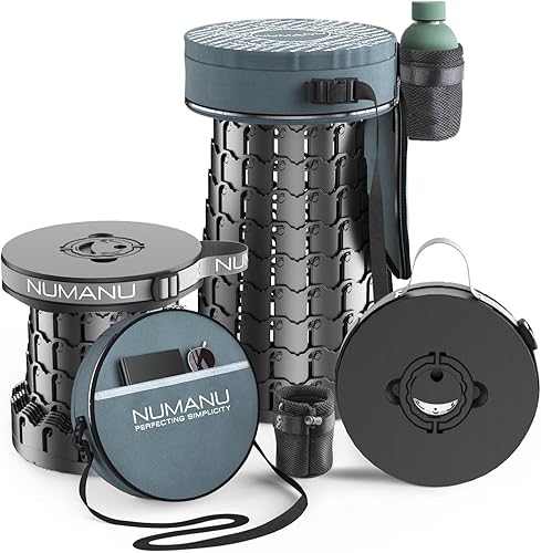 Miniatura 9 de NUMANU Taburete plegable mejorado 2025 y bolsa de transporte acolchada 3 en 1, máximo 620 libras, taburete portátil ajustable de altura de 18