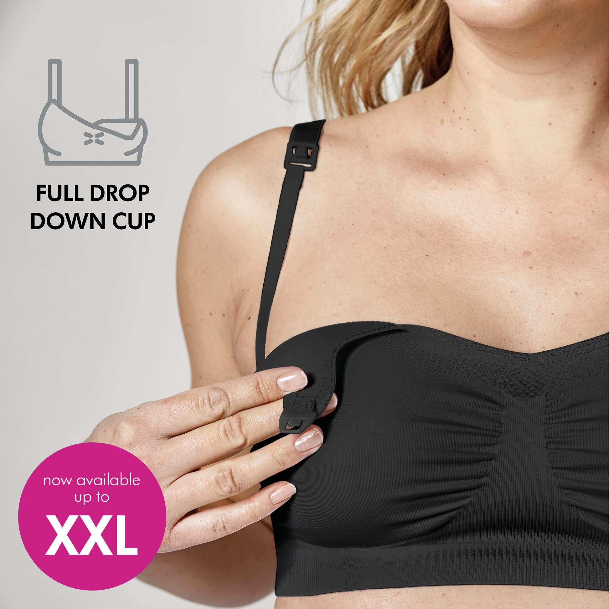 Medela Reggiseno Keep Cool, Reggiseno per Gravidanza e Allattamento Senza Cuciture con 2 Zone Traspiranti e Tessuto Morbido ed Elastico per Un Sostegno Confortevole