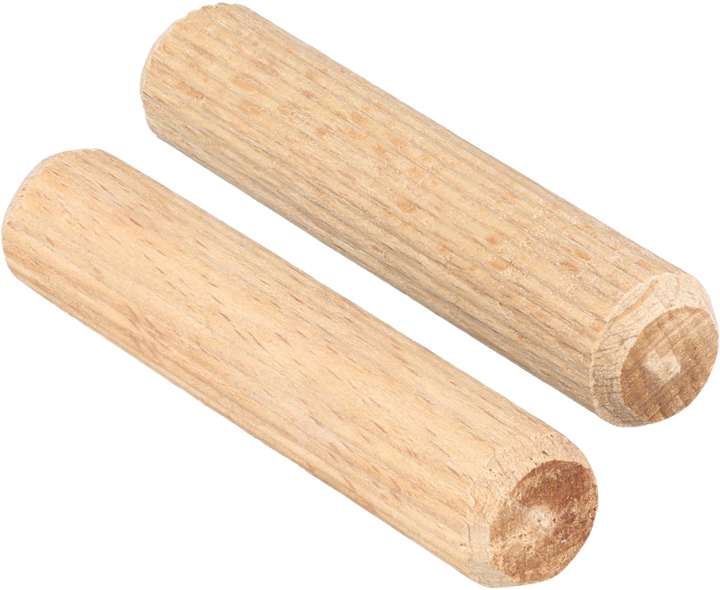 CORET Wooden Dowels 10mm Wood Dowel Pins (10PCS) Hardwood Ribbed Round Plugs - Grooved Fluted Rods for Furniture Woodwork DIY and Crafts Carpentry Joinery - M10 x 40mm