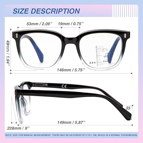 Miniatura 5 de Amorays Paquete de 3 anteojos de lectura multifocales progresivos, lentes de bloqueo de luz azul para mujeres y hombres, adecuados para la oficina