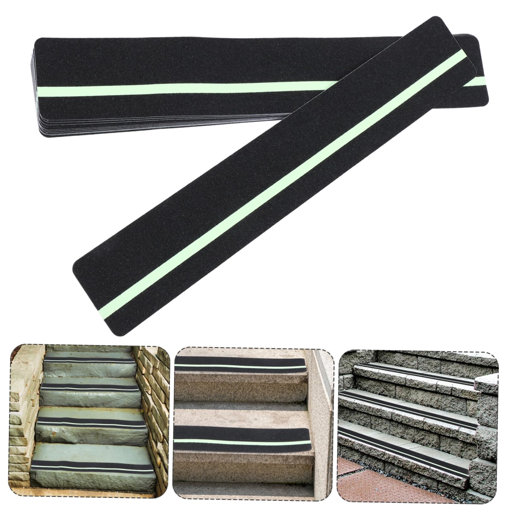 12piezas Peldaños De Escalera Antideslizantes Para Exteriores Peldaños De Madera Para Terrazas Tapetes Para Escaleras De Jardín Banda De
