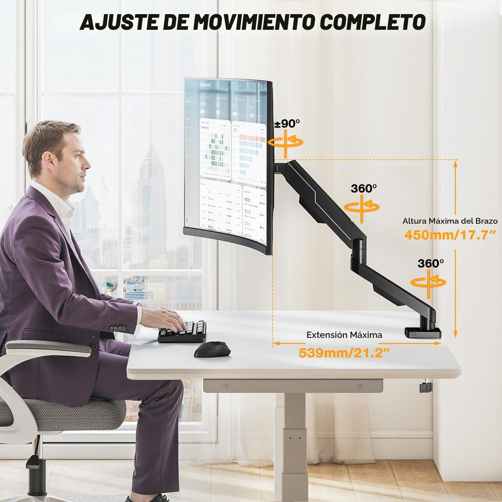 Soporte de monitor para pantalla LED LCD de 17 a 32 pulgadas de hasta 10 kg
