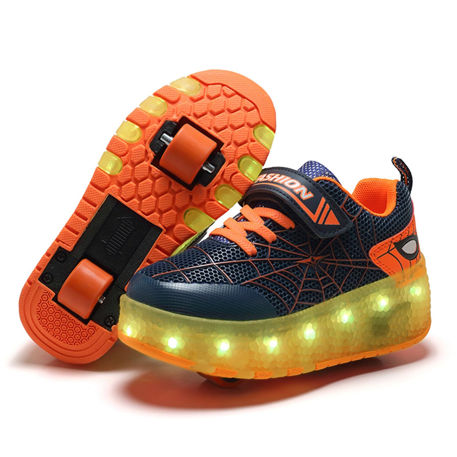 Ragazzi e Ragazze Scarpe da LED Luce con Doppia Ruota USB Ricaricabile Skateboard Outdoor Multisport Ginnastica Running Sneaker