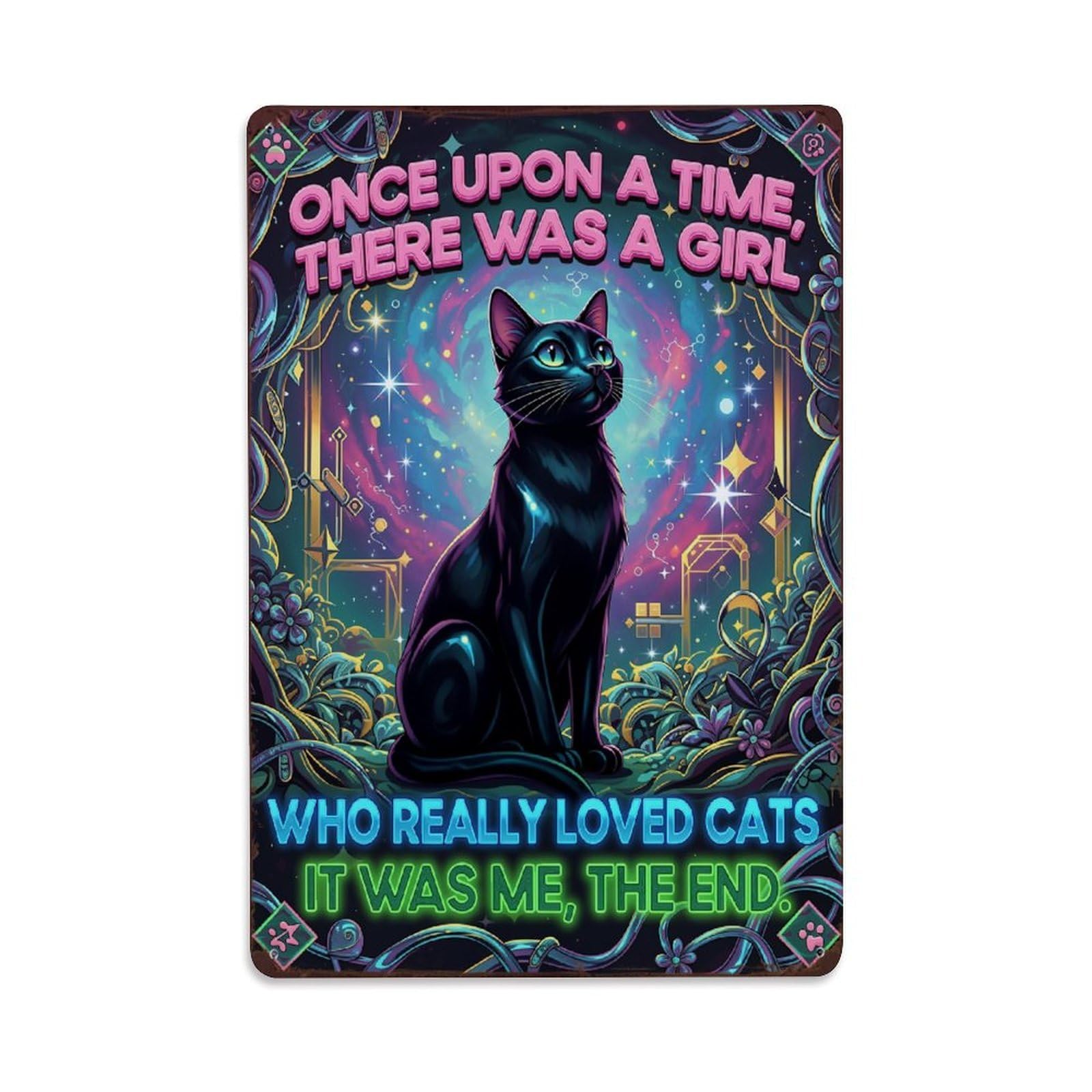 Jdfenggu Girls Vintage Once Upon A Time There Was A Who Re_eypcr Retro Metal Tin Sign, Metal Poster For Bar, Home, Man Cave, Kitchen, Laundry Room Art Decor 8X12 Inch