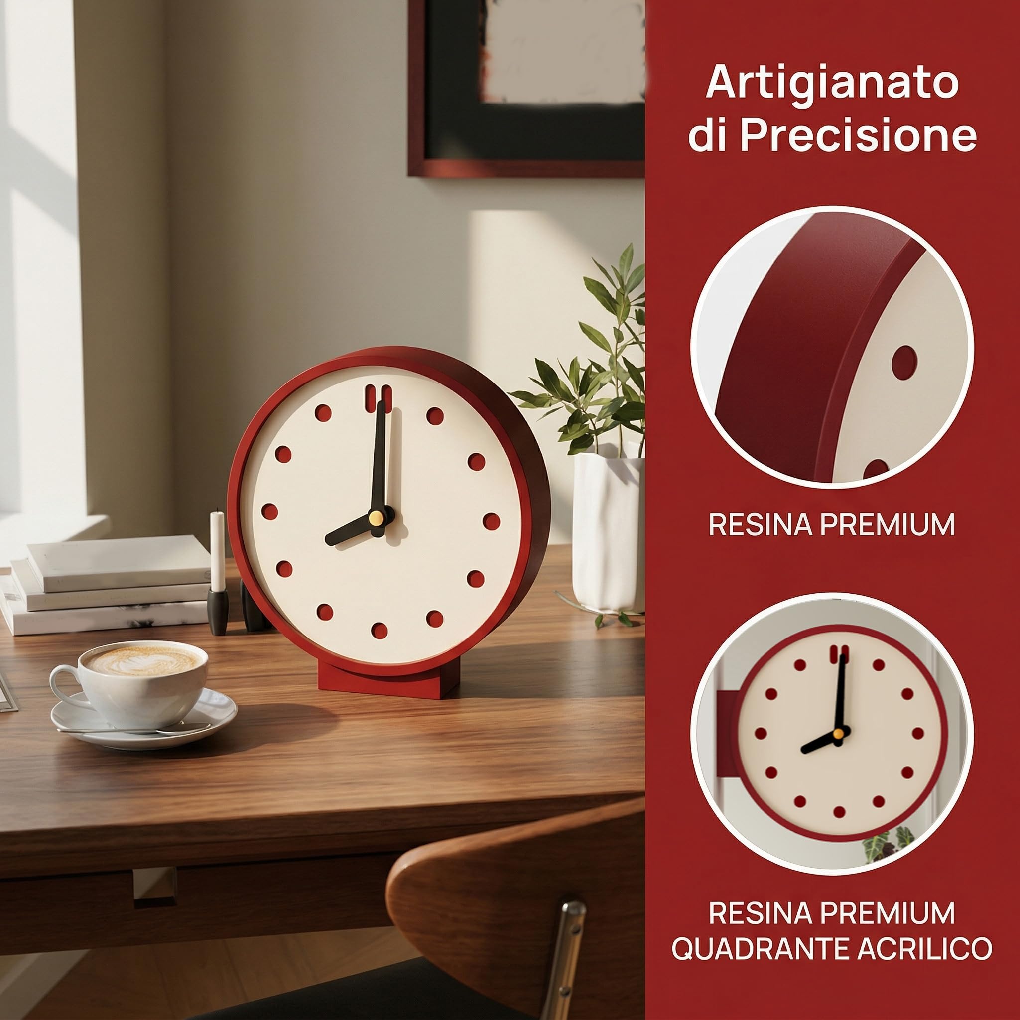 KESOTO Orologio da Parete Angolare, Decorazione per La Casa, Bifacciale, Artigianale, Robusto, Opera d'Arte Unica