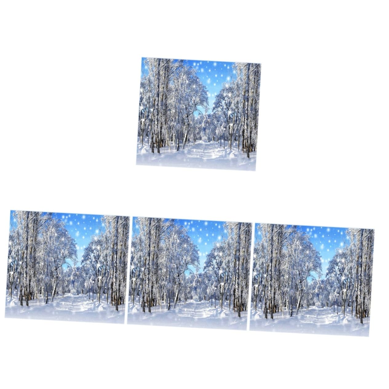 HOMSFOU 4pezzi Sfondo Fotografico Invernale Alberi Per Decorazioni Natalizie Per Cabine Photobooth e Festività Di Natale Atmosfera Magica Per Eventi e Ritratti Infanzia