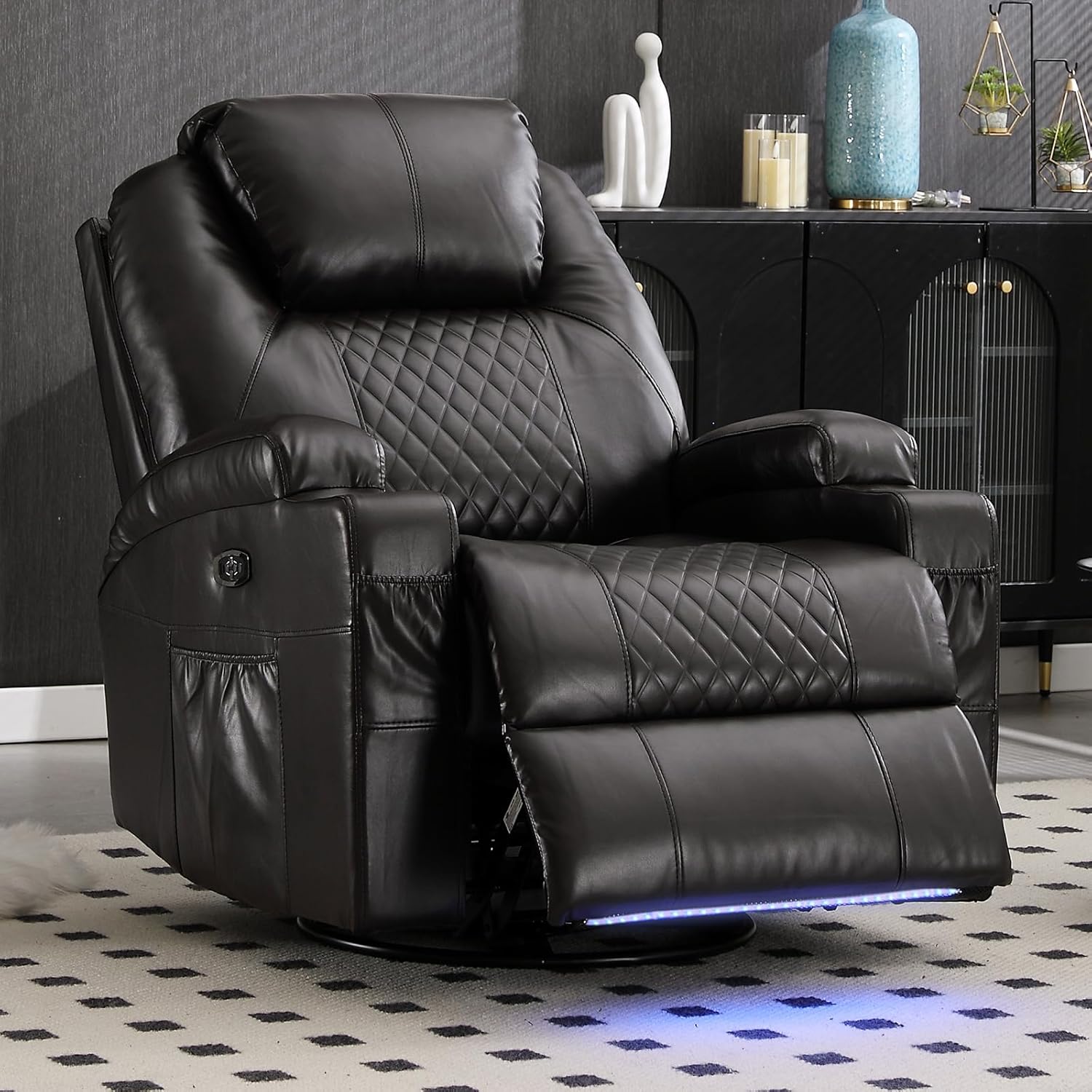 Power Swivel Rocker Recliner Chair for Adults - Rocking Recliner with Heat
