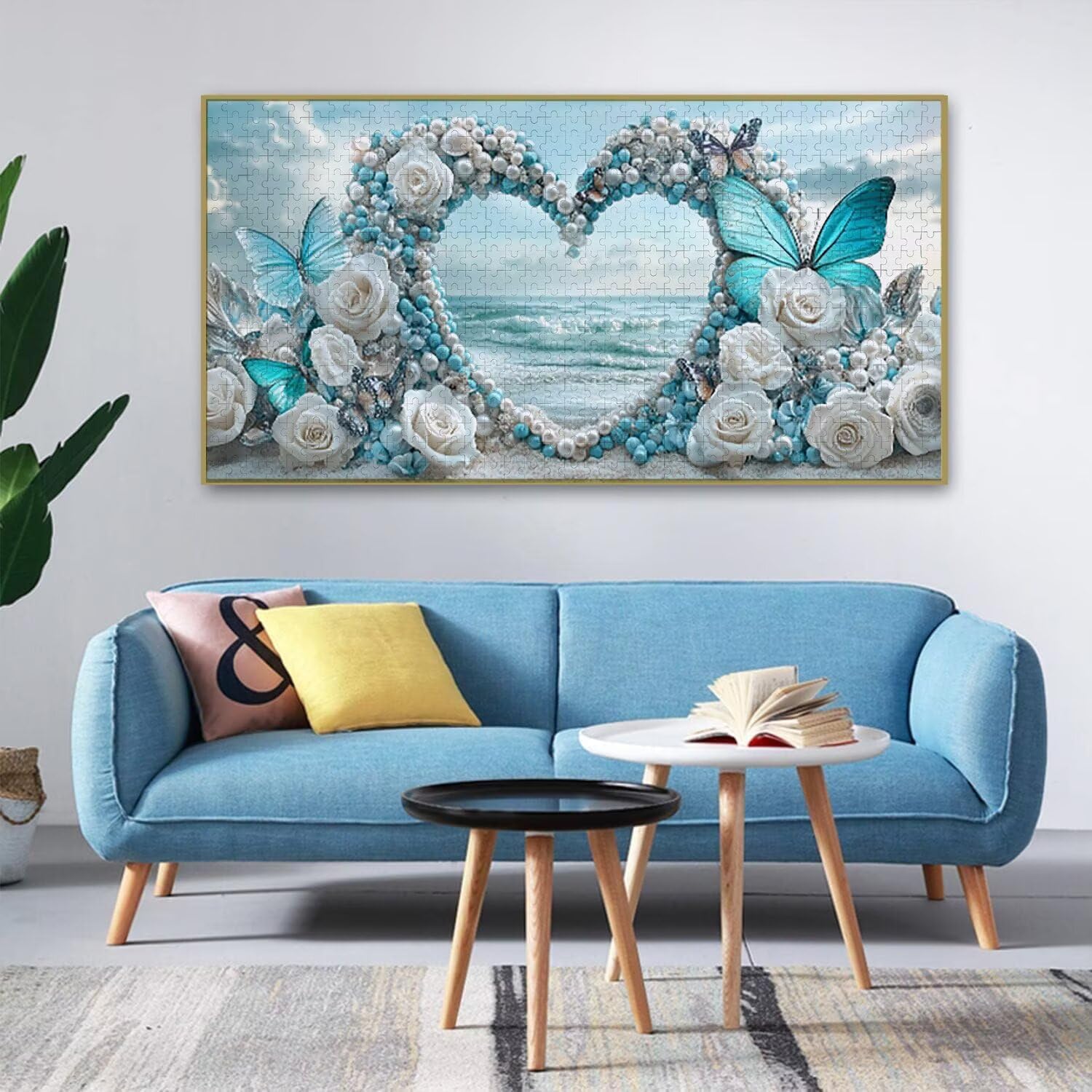 Motyl w kształcie serca - Puzzle 900 sztuk dla dorosłych - Puzzle DIY, kreatywna rozrywka, sztuka nowoczesna, klasyczne puzzle dla dorosłych i młodzieży w wieku 12 lat, pomysł na prezent dla mężczyzn
