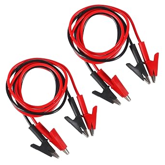 ACEIRMC 2pcs Alligator Clips Test Leads Dual Ended Crocodile Wire Cable with Insulators Clips Test Flexible Copper Cable for Electrical Testing 3.3ft/1m