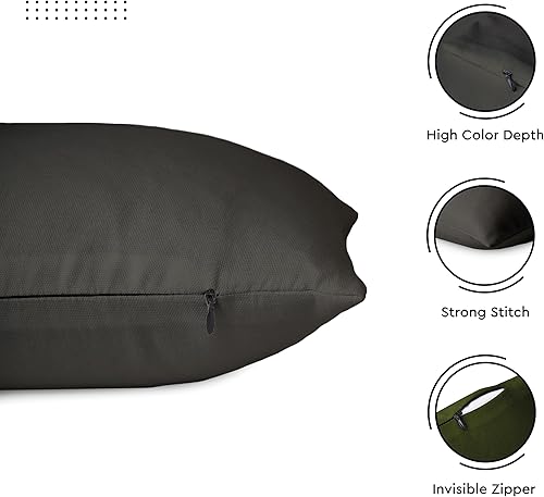 Vista 55 de Encasa Homes - Juego de 2 fundas de almohada, 18 x 18 pulgadas, lona de algodón teñidas, cuadradas, decorativas, para sofá, silla, cama y hogar, Azul