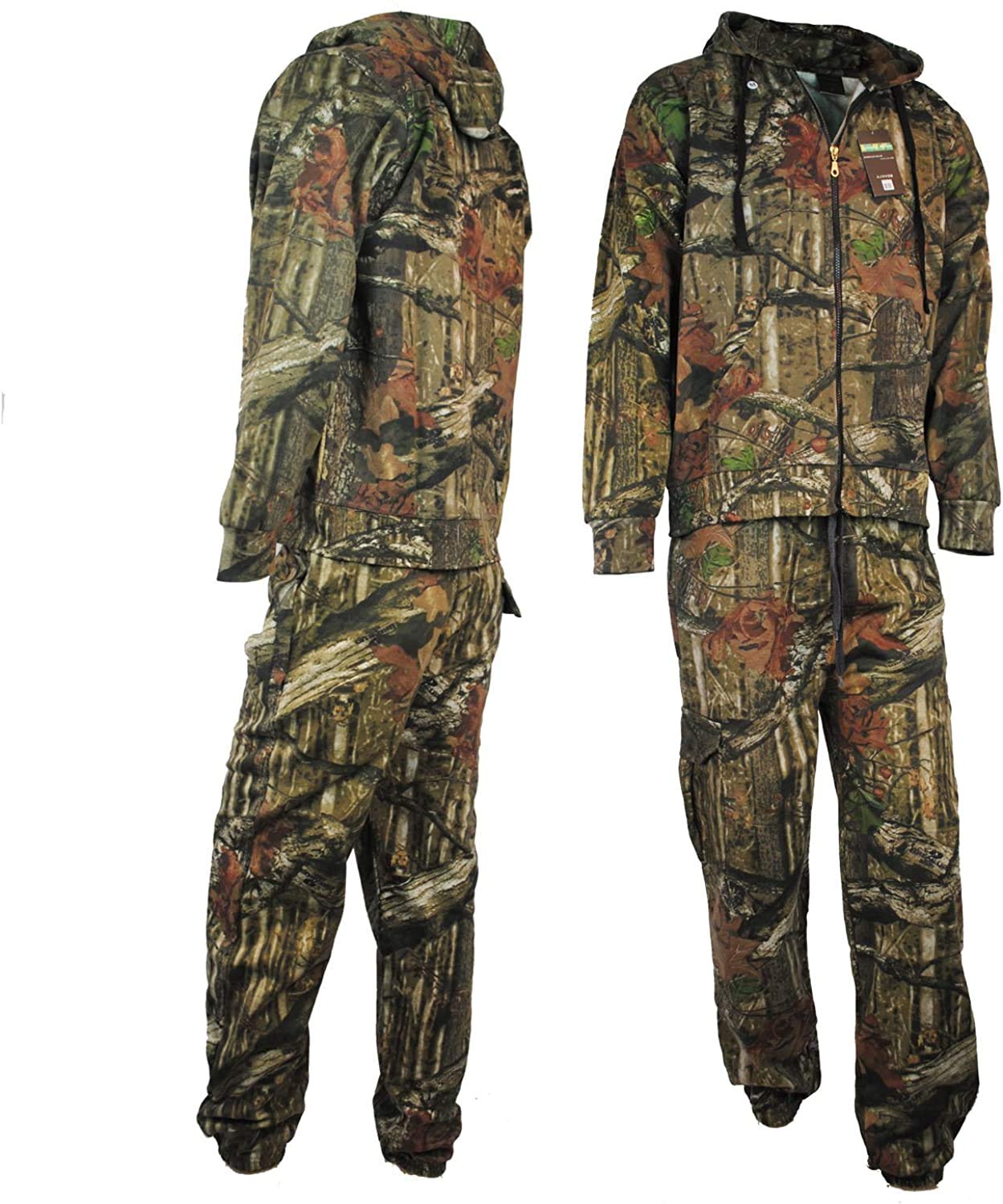 LE11 Mens Jungle Print Tracksuit Full Set Trouser Hoodie Camouflage Tree Combat