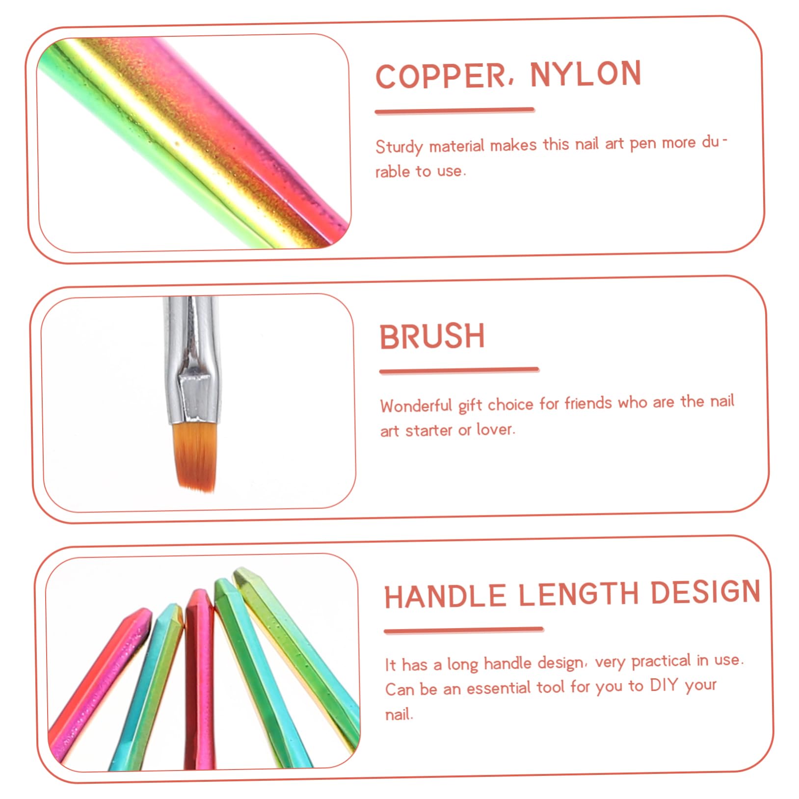 FRCOLOR 36 Pz pennello per unghie pennello per tracciare manicure pennelli per unghie pennelli nail art professionali unghie gel penna per manicure professionale pennarello per unghie rame