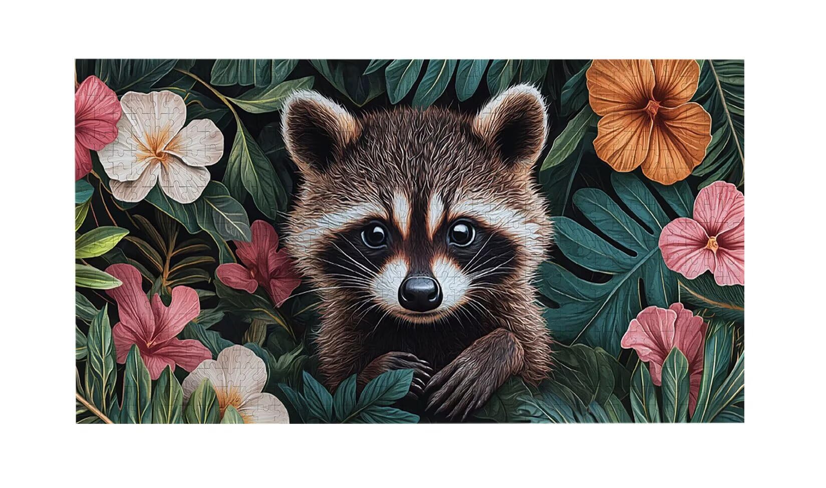Puzzle dla dorosłych 1100 elementów, puzzle szop pracz kwiaty, dla dorosłych klasyczne puzzle i od 14 lat junior, rodzinne puzzle rozrywka w domu prezent 87x42cm l-509