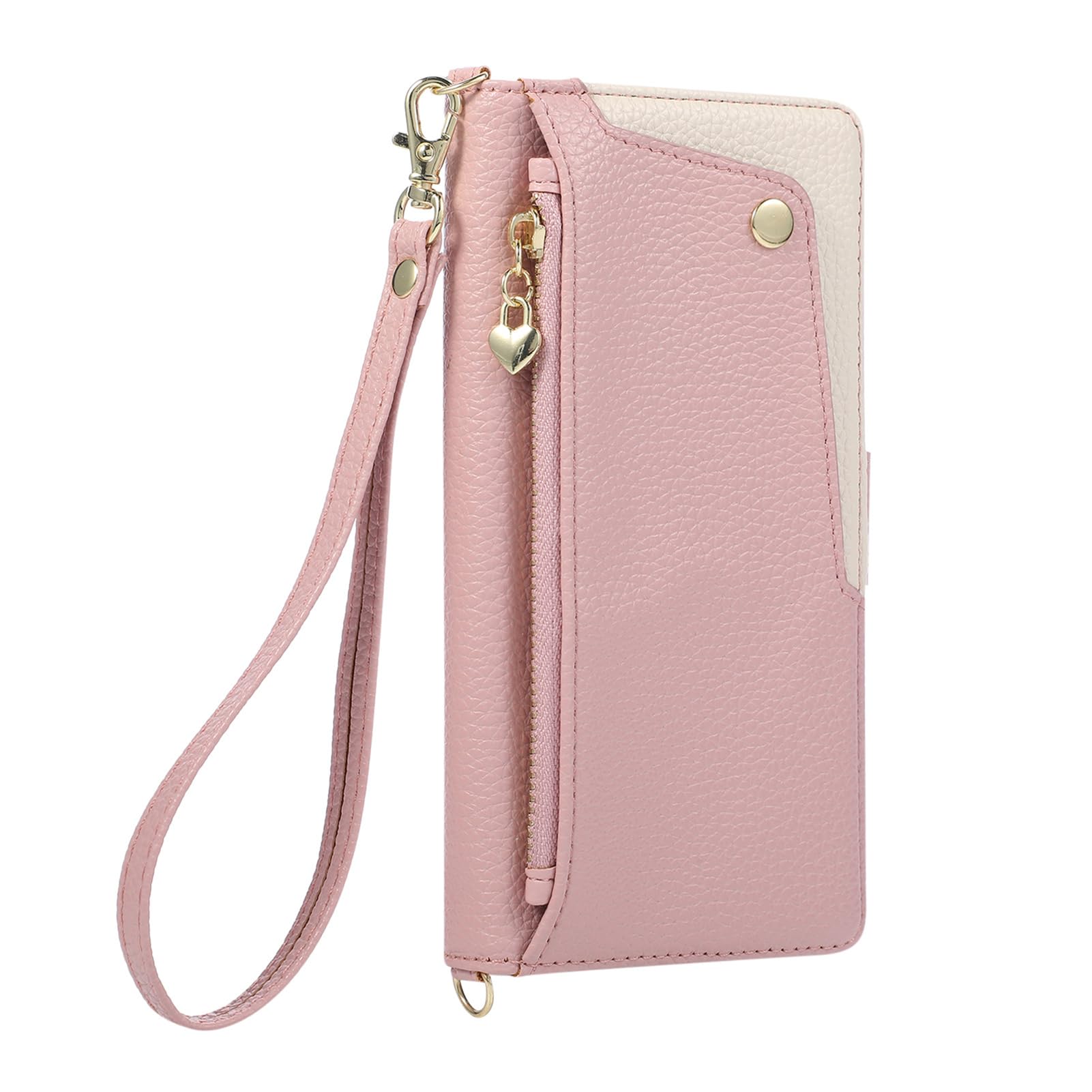 Custodia In Pelle Per Samsung Galaxy Z Fold 8 Ultra, Modello Litchi A Libro | Funzione di Appoggio Multipli Slot Per Carte Caso Staccabile Cinghia A Tracolla Cover,Rosa,Fold 8 Ultra