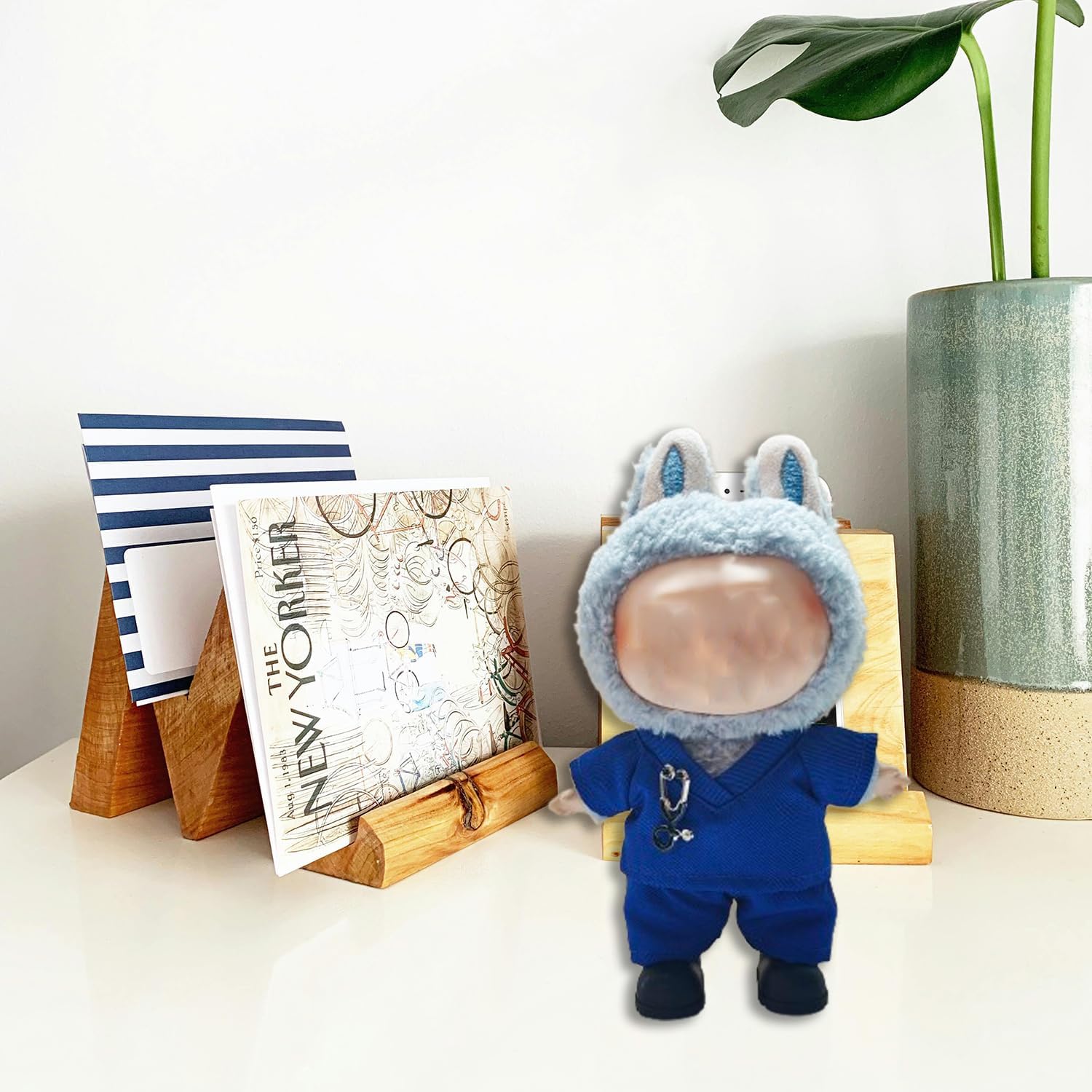 Handmade Doctors Outfit for 17cm LBB Doll - Nurse Outfit Doll Clothes with Top, Pants, Shoes, and Stethoscope Charm - Scrubs Clothing for LBB, Blue