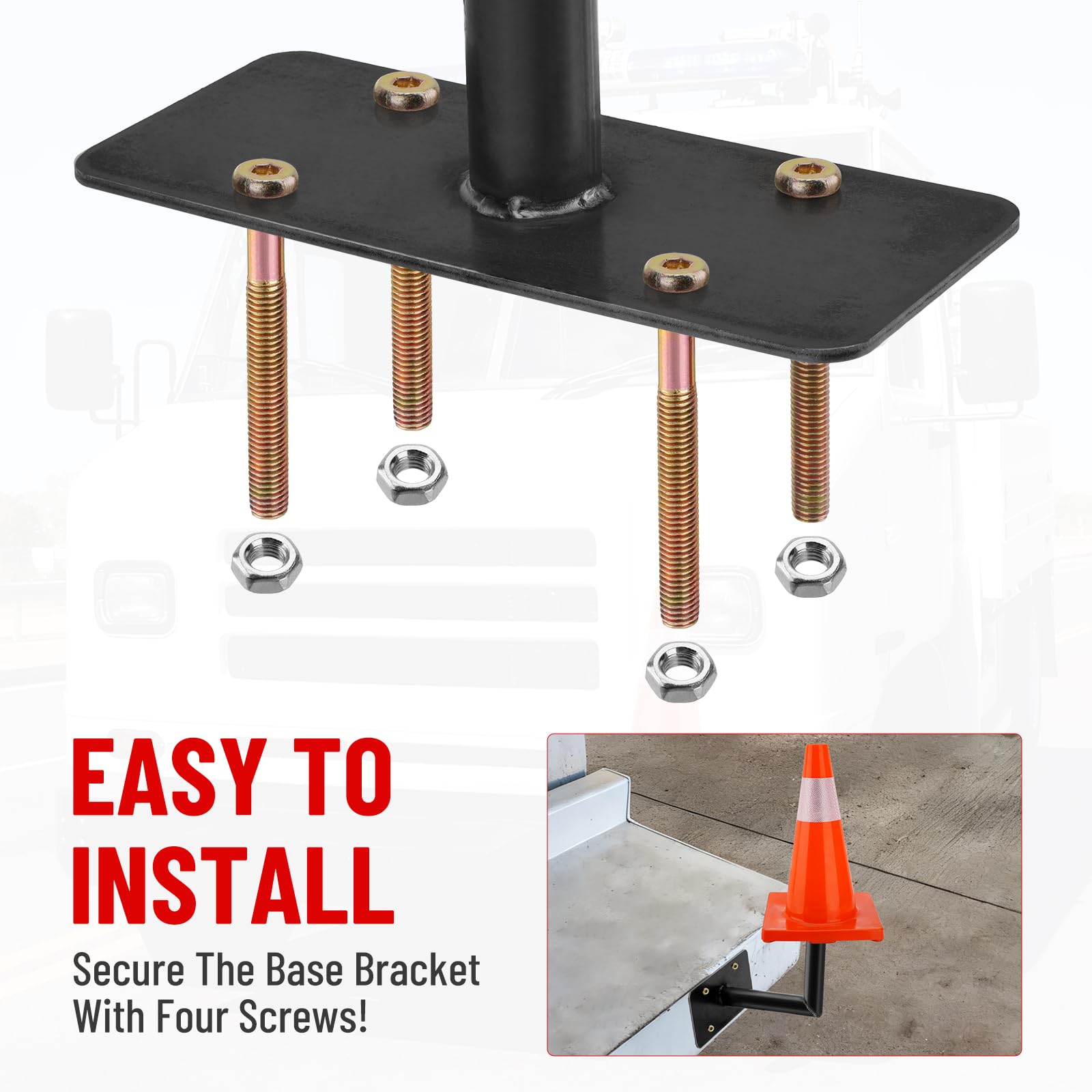 Snapklik.com : 2Pcs Traffic Cone Holder For Truck Heavy-Duty Steel Side ...