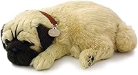Vista 1 de Original Petzzz Perro Pug Abrazable, Peluche Interactivo y Realista para Mascotas, Perro de Compañía con 100% Piel Sintética Hecha a Mano