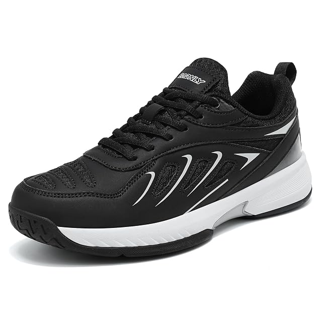 Pickleball Shoes Men Tennis Shoes Extra Wide Non Slip Lightweight Breathable Sneakers All Court Athletic Racquet Sport Shoes
