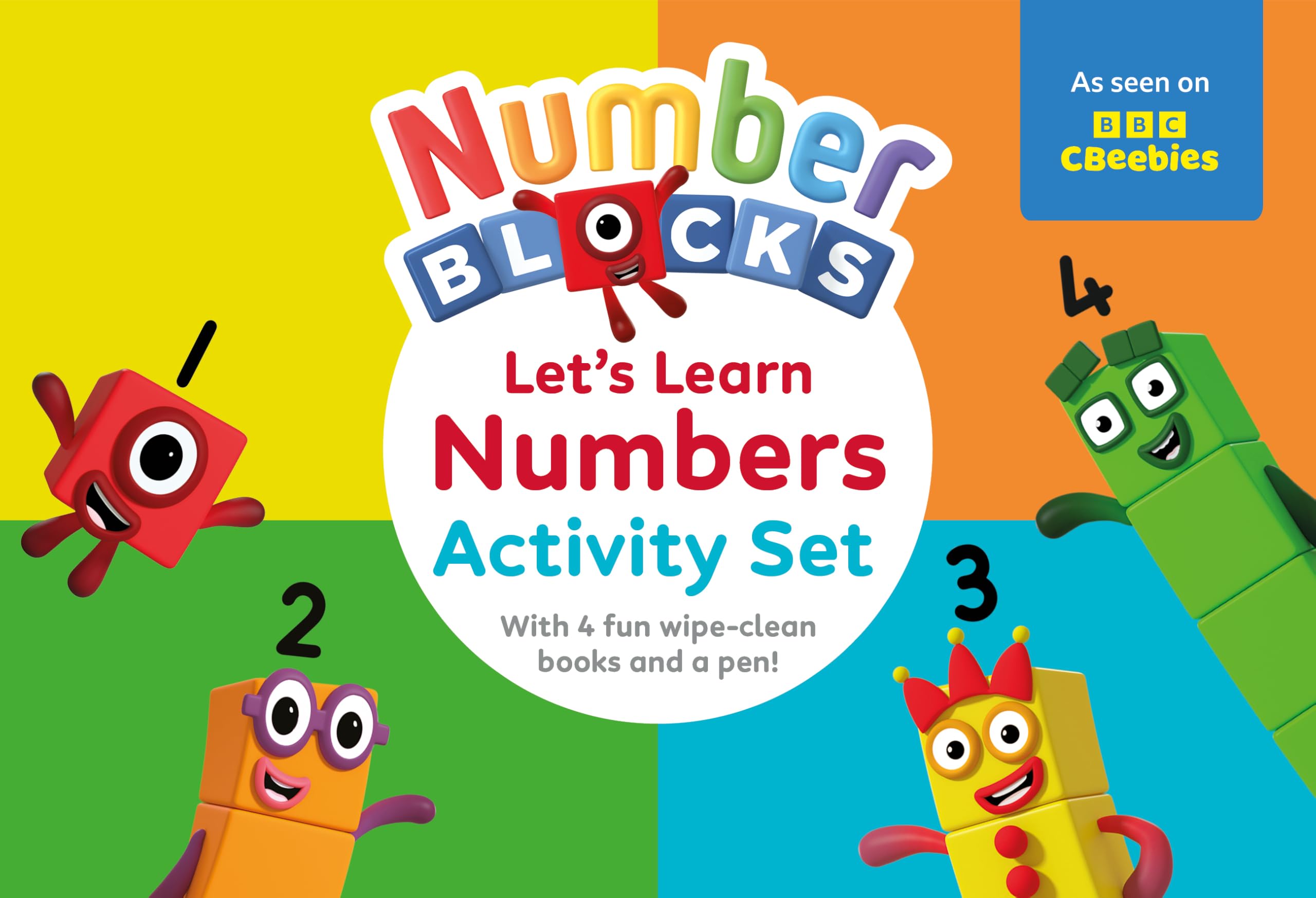 Numberblocks Let's Learn Numbers Activity Set: 4 Wipe Clean Titles and Free Pen! Ideal for Age 3-6 (Numberblock Wipe Clean Titles)