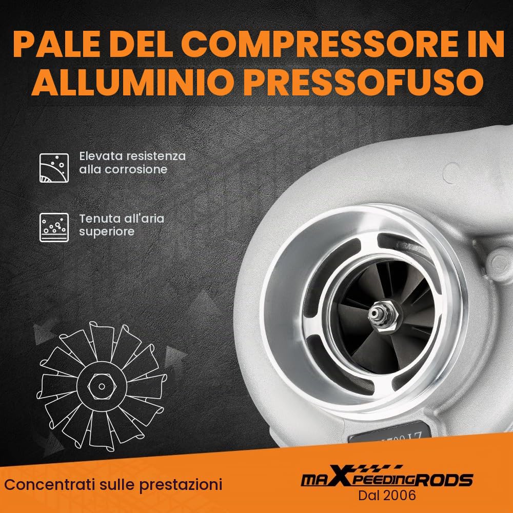 maXpeedingrods GT30 GT3037 GT3076 Turbocompressore Universale V-band Turbo 500HP 2.5L-3.0L Raffreddamento ad acqua [MAGAZZINO EUROPEO] | V-band Turbo 500HP 2.5L-3.0L Raffreddamento ad acqua