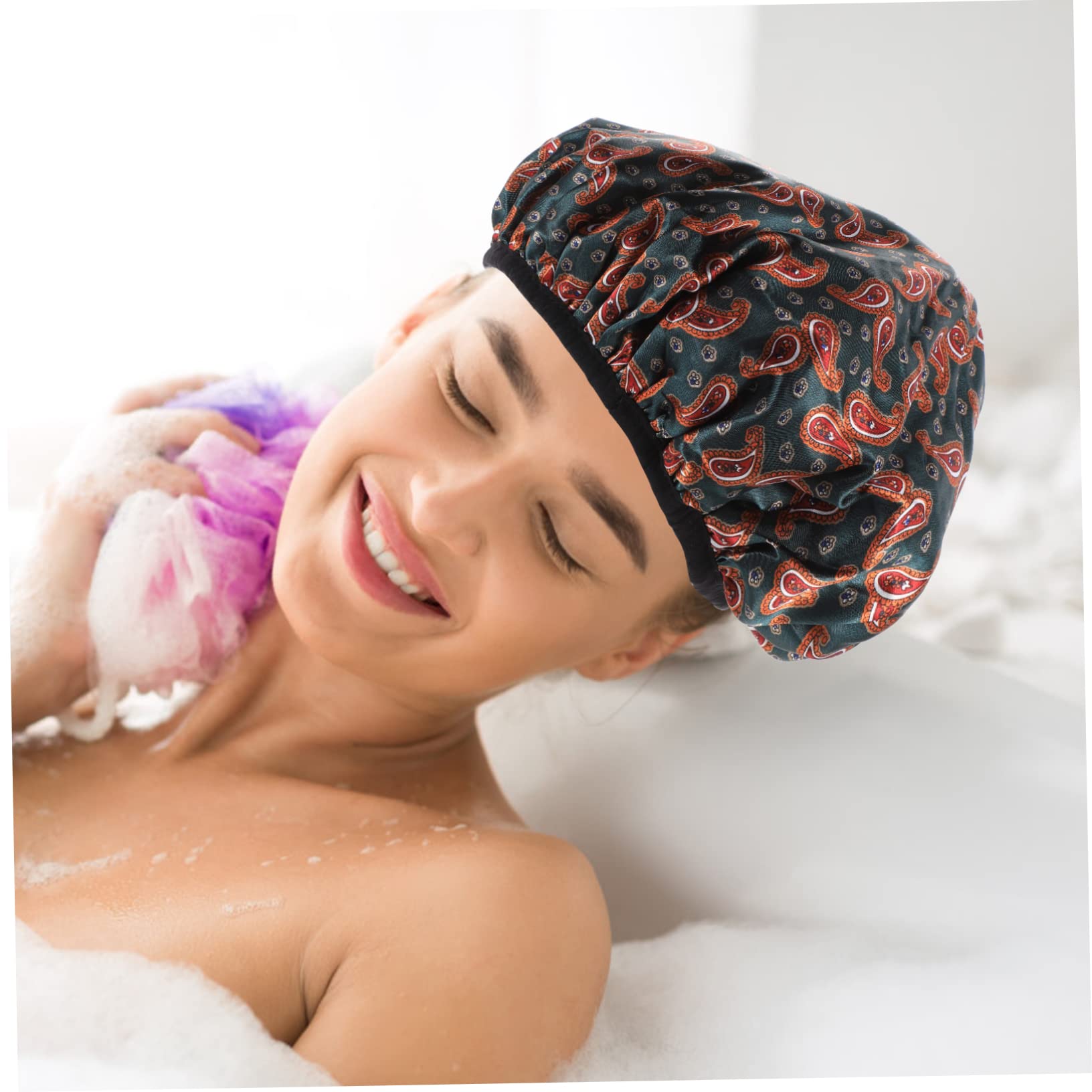 Healeved 3stücke Titel Wasserdichte Duschhaube Für Damen Tragbare Badekappe Mit Elastischem Design Zum Waschen Schlafen Und Friseurbesuch Schützt Das Haar Vor Feuchtigkeit Und Bruch