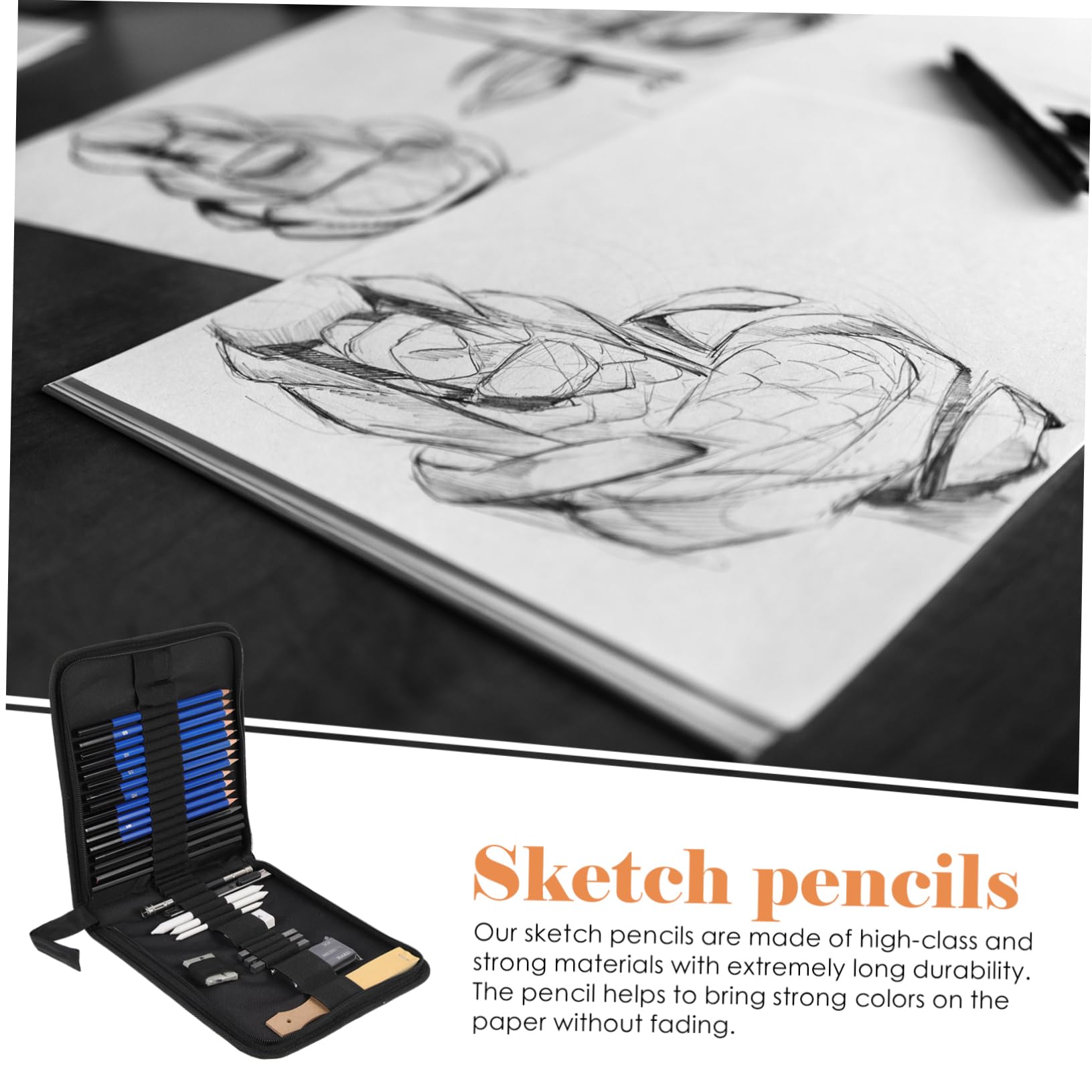 Operitacx 1 Juego conjunto de bocetos kit dibujo principiantes kit de dibujo para principiantes suministros de dibujo niños dibujando lápices lápiz de dibujo profesional suite
