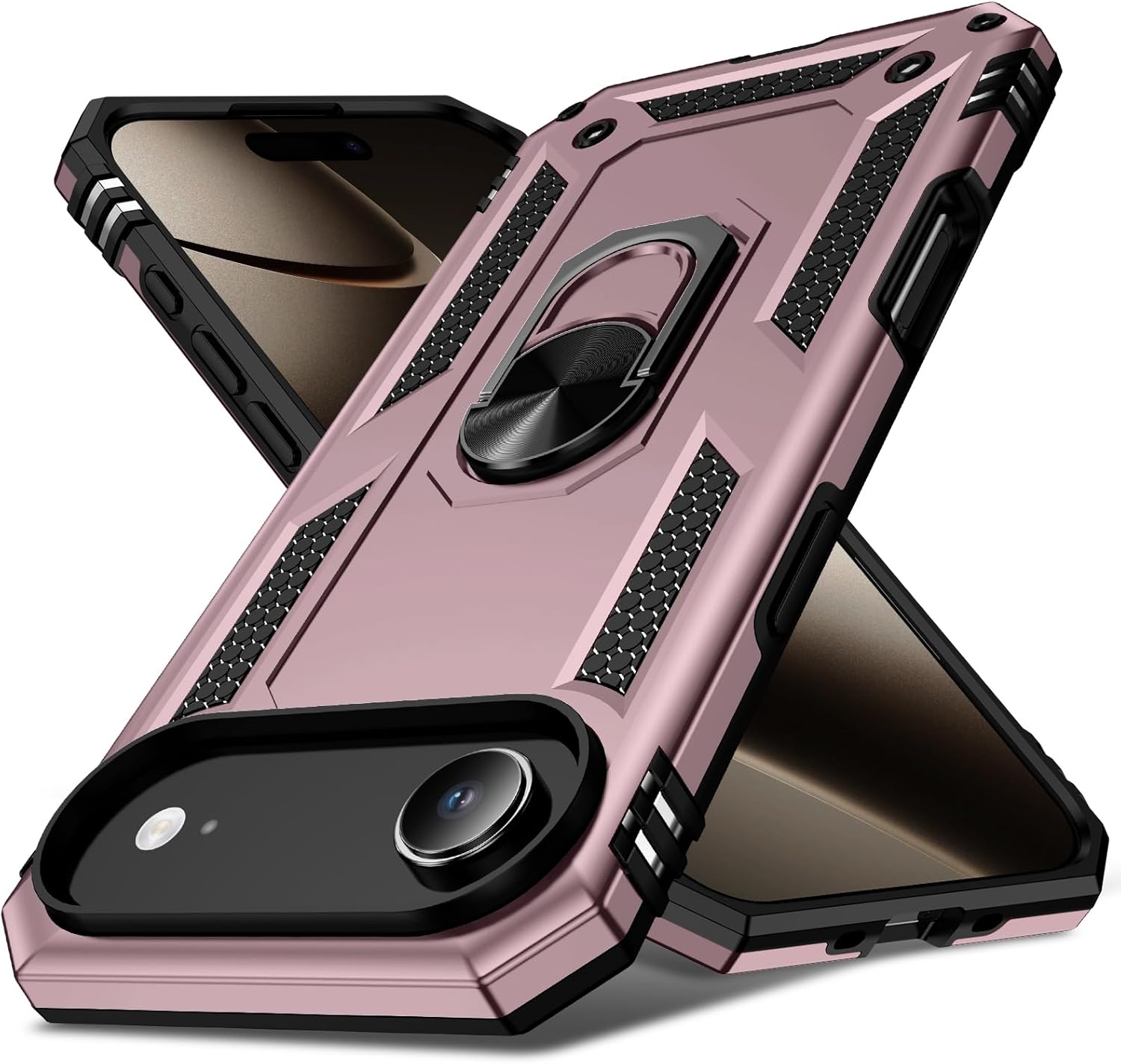 Korecase Case for iPhone 17 Air Women,Heavy Duty Shockproof Armor for Apple iPhone 17 Air Phone Case with Stand,Military Grade Drop Protection Cover Rose Gold Rose Gold iPhone 17 Air [6.5-inch]