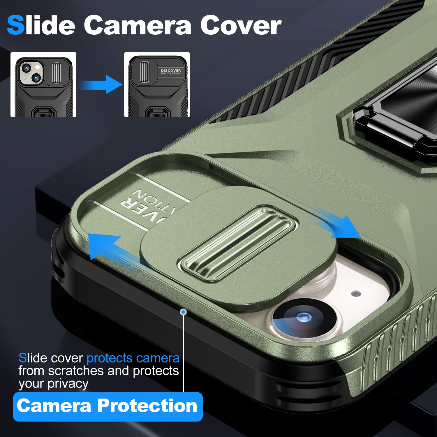 IPhone 15 Pro Case With Kickstand Armor Magnetic Ring Rugged Protective Military Grade Shockproof Case - Mobile City - View #7