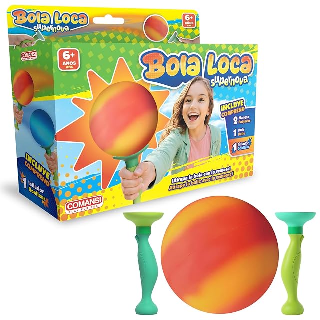 Bola Loca Supernova - Rojo Marte - COMANSI - Juguetes de Exterior para Niños Desde 5 Años