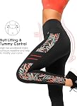 Yvette Printed Leggings for Women High Waisted Workout Tummy Control Yoga Pants with Pockets
