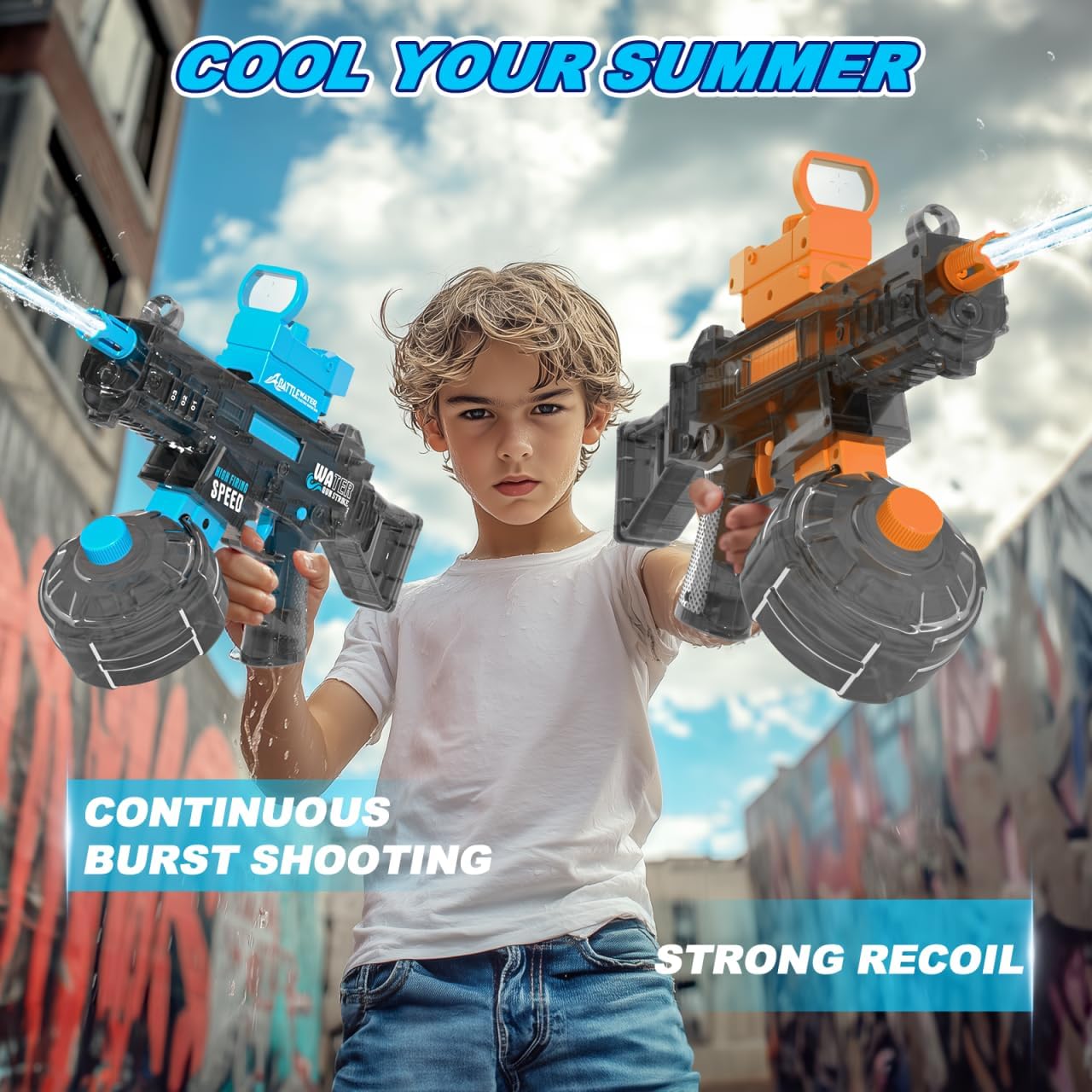 2 Pack Electric Water Guns for Adults Kids,Automatic Squirt Water Gun Up To 33 FT Long Range,High Capacity Water Gun,Ultimate Battle Powerful Water Blaster Summer Outdoor Beach Swimming Pool Water Toy