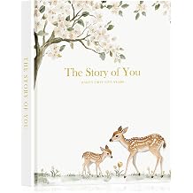 Lanpn Baby Memory Book for Boy Girl - The Story of You, Newborn Babys Keepsake Book Photo Album for New Parents, Leather Cover Baby First 5 Year Milestone Journal Scrapbook 154 Pages