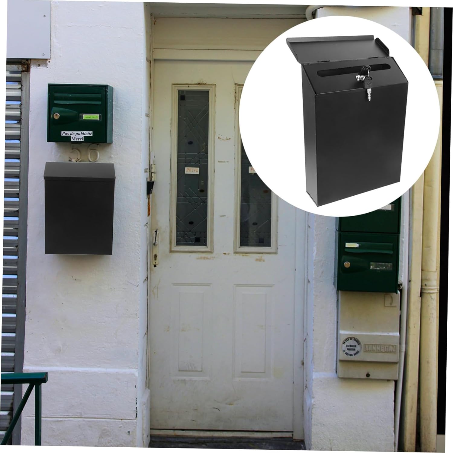 Iron Mailbox for Outside Weatherproof Wall Mount Mail Box Elegant Suggestion Box for House