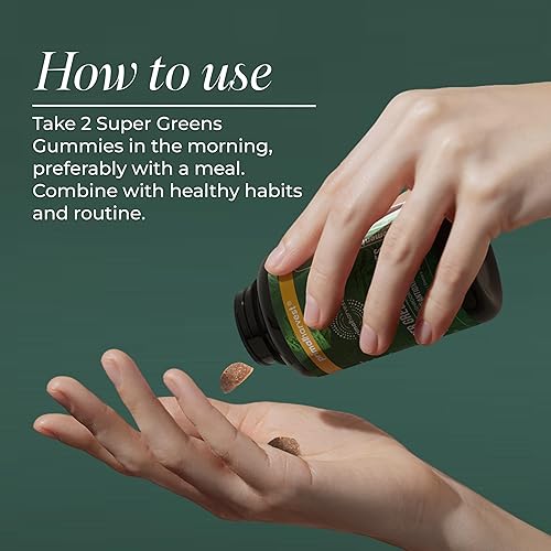 Miniatura 4 de Primal Harvest Super Greens - Gomitas de superalimentos con hongos adaptogénicos, vitaminas y minerales ricos en nutrientes y antioxidantes para