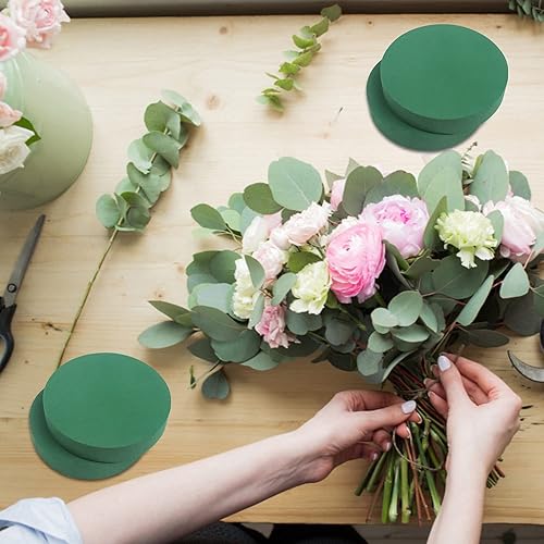 Miniatura 6 de LOMIMOS Espuma floral redonda de 6 pulgadas, bloques de espuma húmeda verde para arreglos florales, decoración de arreglos florales, manualidades,