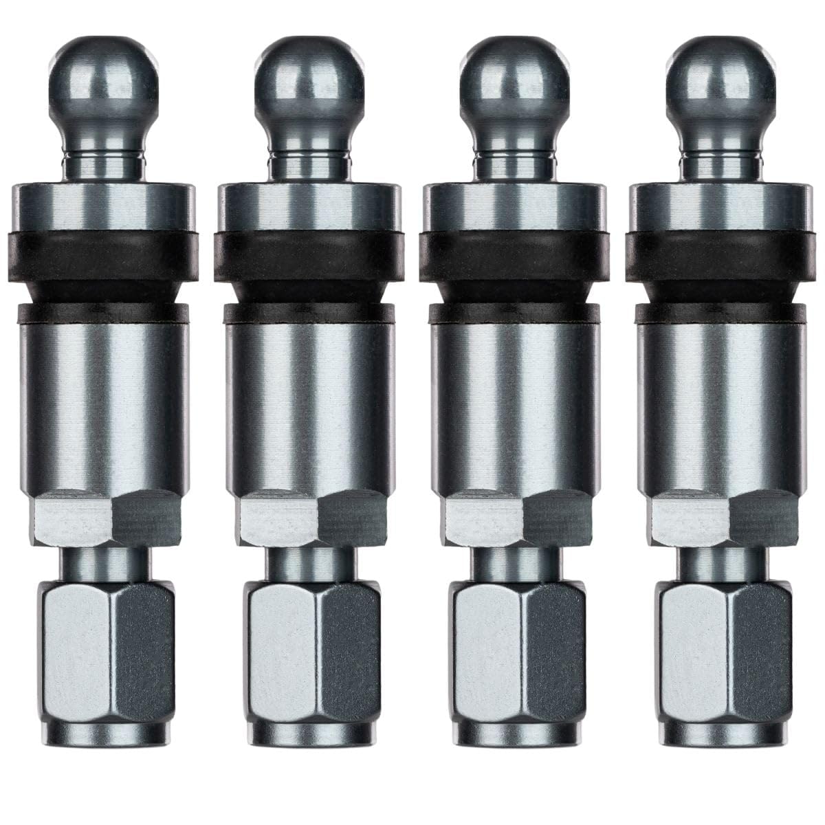 Electronicx Lot de 4 capteurs TPMS en métal Gunmetal compatibles avec Chevrolet Onix 2021-2026 Capteur de pression des pneus TPMS