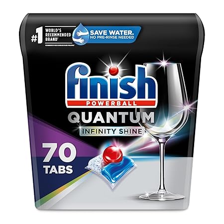 Finish Quantum Infinity Shine - 70 Count - Dishwasher Detergent - Powerball - Our Best Ever Clean and Shine - Dishwashing Tablets - Dish Tabs