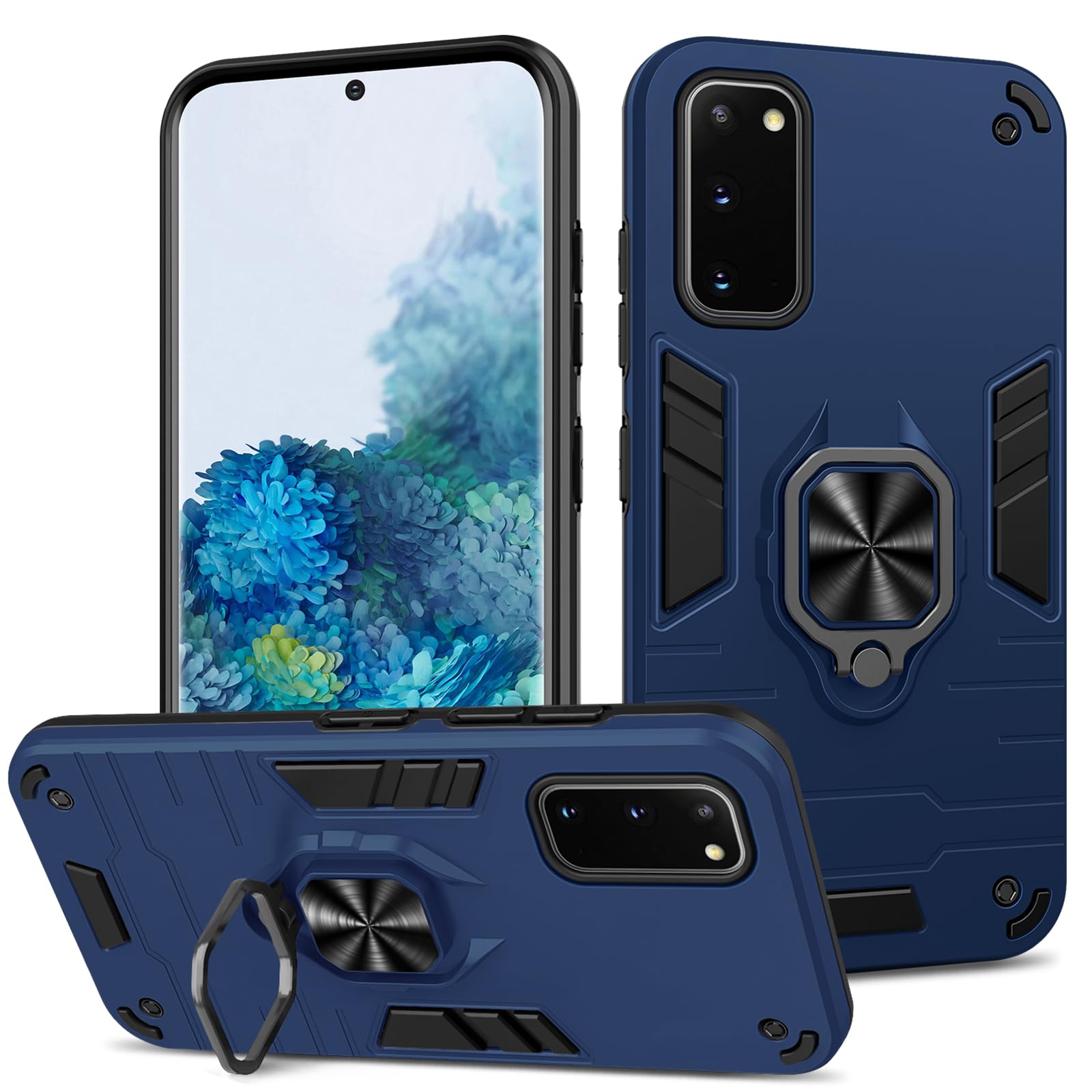 Funda para Samsung Galaxy A13 4G con Cristal Templado Protector Pantalla, Carcasa Antigolpes con Soporte anular metálico, Case Protectora de Grado Militar, Negro — view 41
