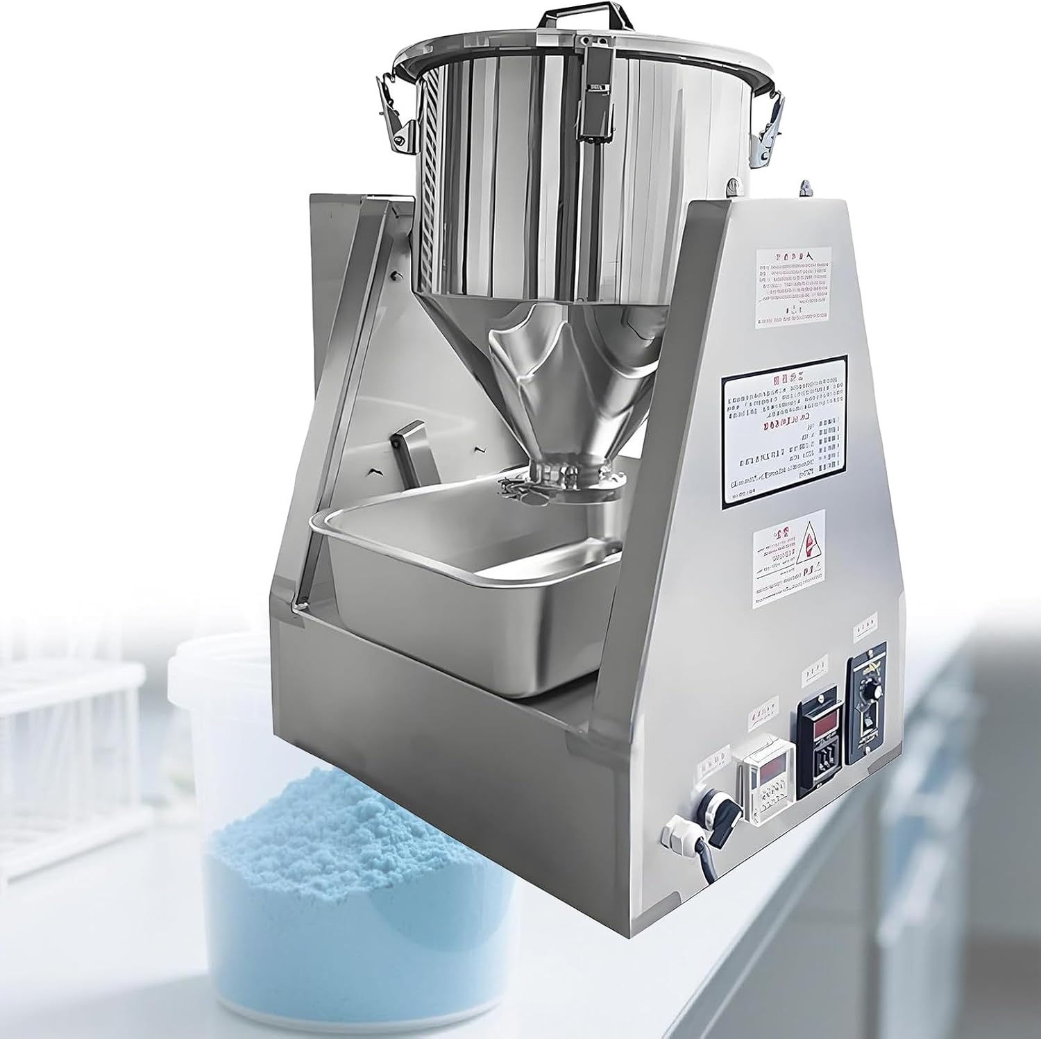 NYANS Small Mixer Cone-Type Experimental Mixer, 5L/10L/20L/40L Lab Shear Dry Powder Mixer, Mixing Machine for Powder, 304 Stainless Steel Blender Blending Machine 20L