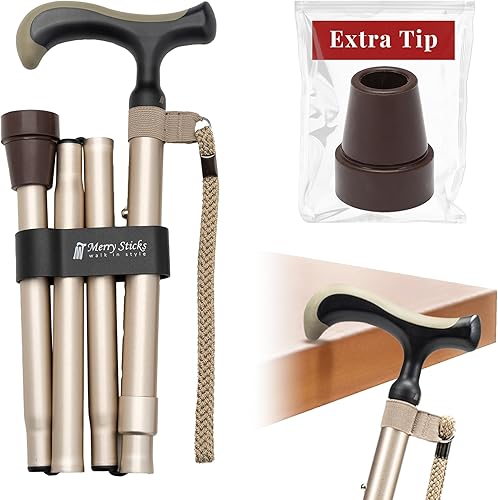Miniatura 11 de Merry Sticks Bastones de caminar plegables ligeros para mujeres y hombres, bastón ajustable y plegable para personas mayores, ayuda para equilibrar
