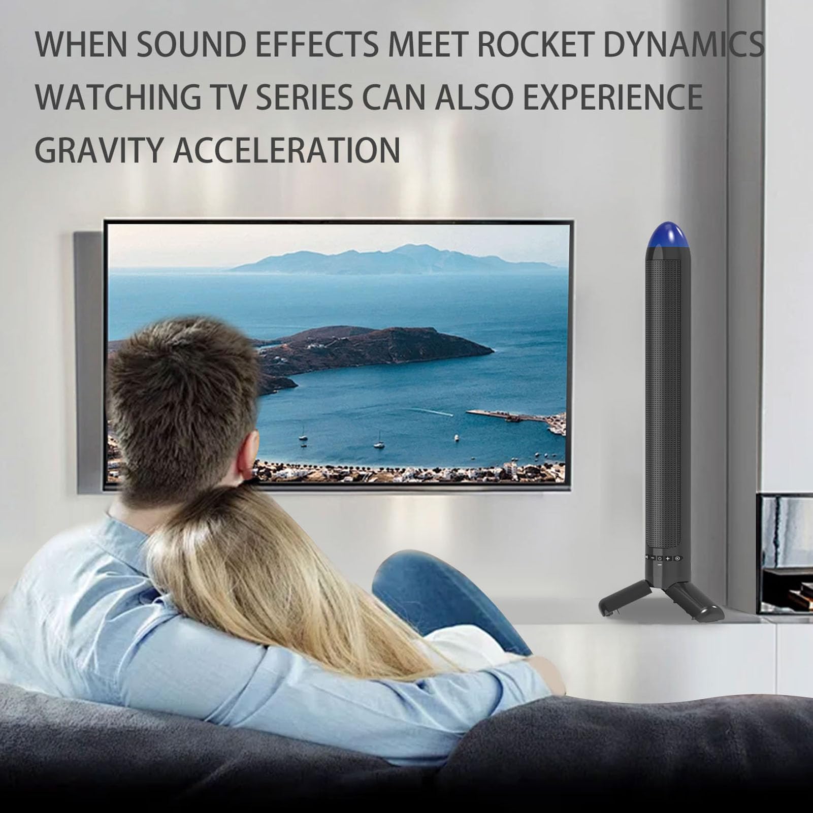 Système Audio 2.1 Canaux avec Caisson de Basses, Haut-parleurs TV, Home Cinéma, Son Surround, Bluetooth 6.0, Batterie 2000 MAh, Entrées AUX et USB, Idéal pour Les Films