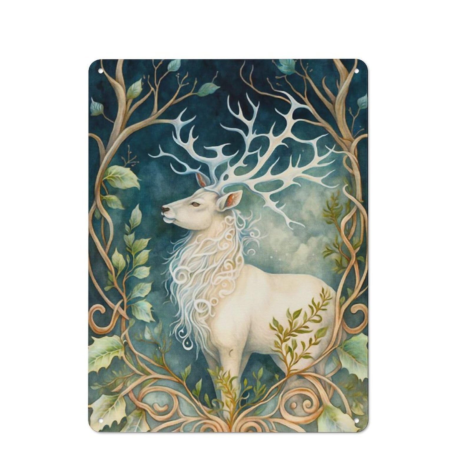 Junmoney The Reindeer Printed Metal Sign 40X30cm For Café Or Restaurant, For Hospitality Interior Collectors